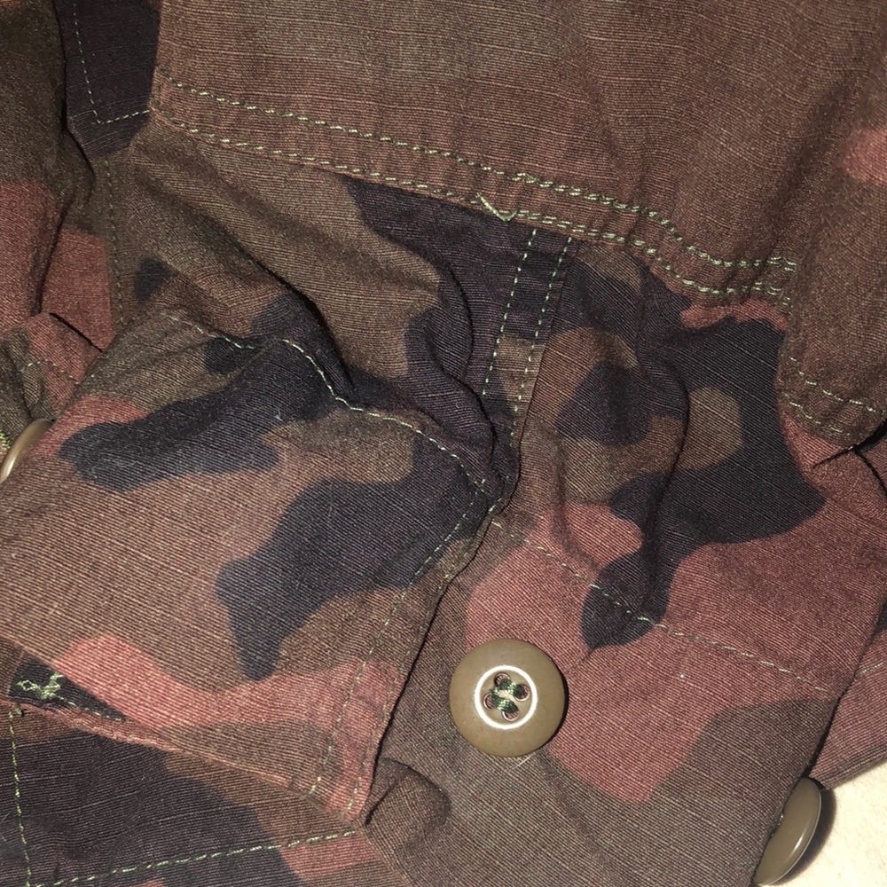 Unique maroon and green Army Jacket w/collar - Picture 5 of 10